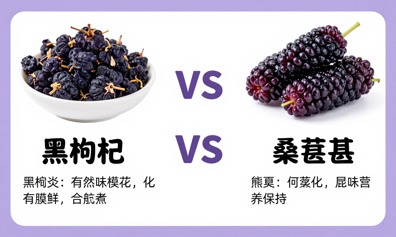 黑枸杞和桑葚营养对比，一文解锁两种常见浆果的核心营养差异