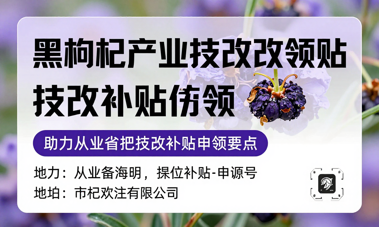 黑枸杞产业技改补贴申领资讯 助力从业者把握技改补贴申领要点